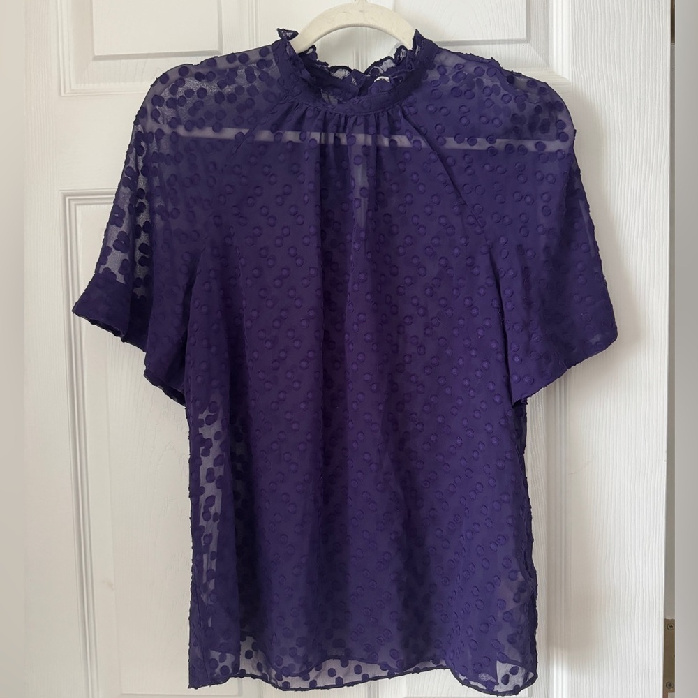 Anthropologie Sheet Purple Short Sleeve Top
